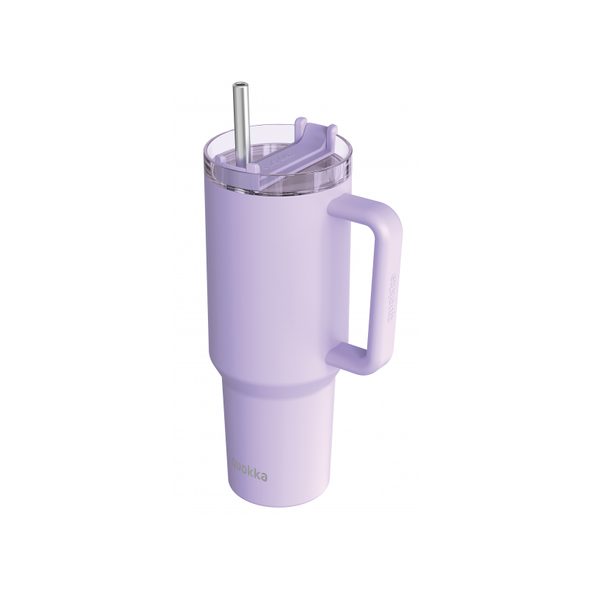 QUOKKA NEREZOVÝ TERMOHRNEK S BRČKEM STREAM PURPLE 1200 ML - TERMOOBALY A TERMOSKY - KRMENÍ