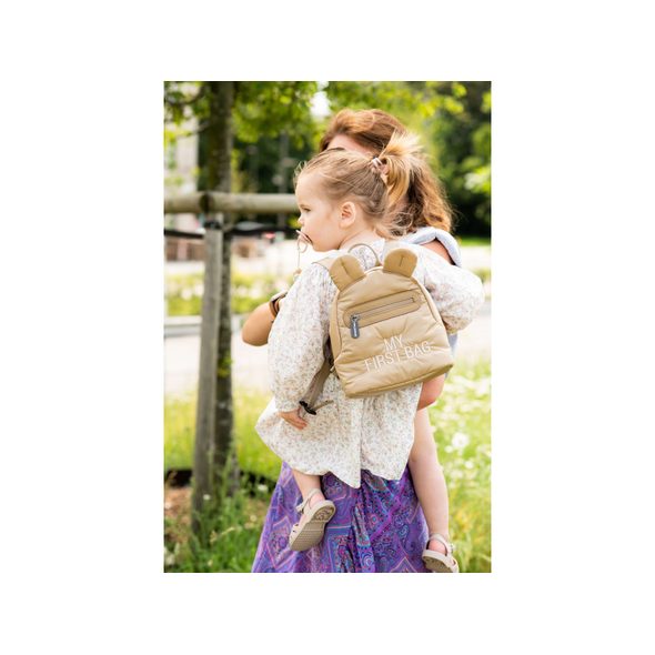 CHILDHOME DĚTSKÝ BATOH MY FIRST BAG PUFFERED BEIGE - BATOHY A TAŠKY - PRO DĚTI
