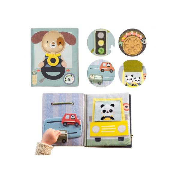 TAF TOYS KNÍŽKA S AKTIVITAMI TINY TRAVELER BUSY BOOK - AKTIVNÍ HRAČKY - PRO DĚTI