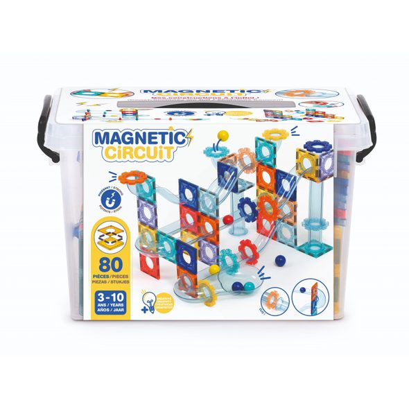 LUDI MAGNETICKÁ STAVEBNICE KULIČKOVÁ DRÁHA 80 KS - MAGNETICKÉ HRAČKY - PRO DĚTI