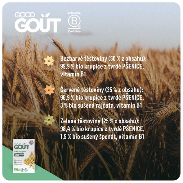 GOOD GOUT BIO ITALSKÉ TĚSTOVINOVÉ HVĚZDIČKY (250 G) - VAŘENÍ A PEČENÍ - PRO MAMINKY