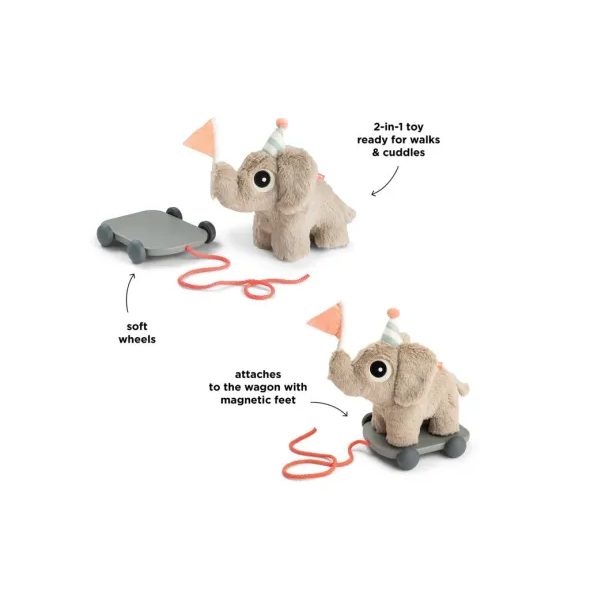 DONE BY DEER TAHACÍ HRAČKA NA KOLEČKÁCH ELPHEE - PÍSKOVÁ - TAHACÍ A TLAČÍCÍ - PRO DĚTI
