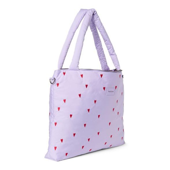 STUDIO NOOS PUFFY DIAPER BAG PŘEBALOVACÍ TAŠKA PURPLE HEARTS - PŘEBALOVACÍ TAŠKY - KOČÁRKY A PŘÍSLUŠENSTVÍ