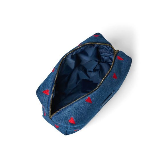 STUDIO NOOS DENIM POUCH - KABELKA | DARK BLUE RED HEARTS - DOPLŇKY - PRO MAMINKY