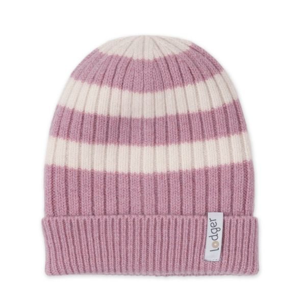 LODGER ČEPICE STRIPE MERINO MAUVE 6 - 12 MĚSÍCŮ - ČEPIČKY A KLOBOUČKY - PRO DĚTI