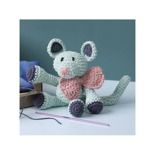 CREATIV COMPANY SADA NA HÁČKOVÁNÍ AMIGURUMI MYŠKA - NAVLÉKÁNÍ - PRO DĚTI