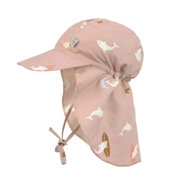 LÄSSIG SPLASH SUN PROTECTION FLAP HAT DOLPHIN PEACH 07-18 MO. - ČEPIČKY A KLOBOUČKY - PRO DĚTI