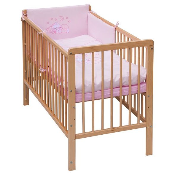 SCARLETT SOUPRAVA DO POSTÝLKY 6-DÍLNÁ MĚSÍČEK RŮŽOVÁ 100X135CM - POVLEČENÍ DO POSTÝLKY - SPINKÁNÍ