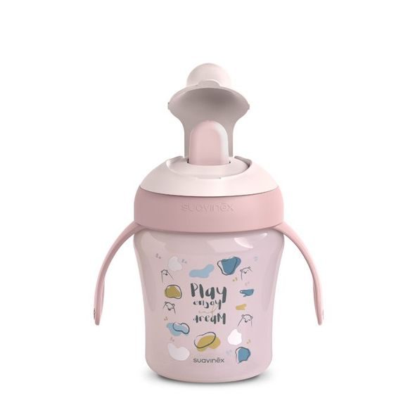SUAVINEX NEROZLITNÝ HRNÍČEK BEAR 200 ML RUŽOVÁ - DĚTSKÉ HRNEČKY - KRMENÍ