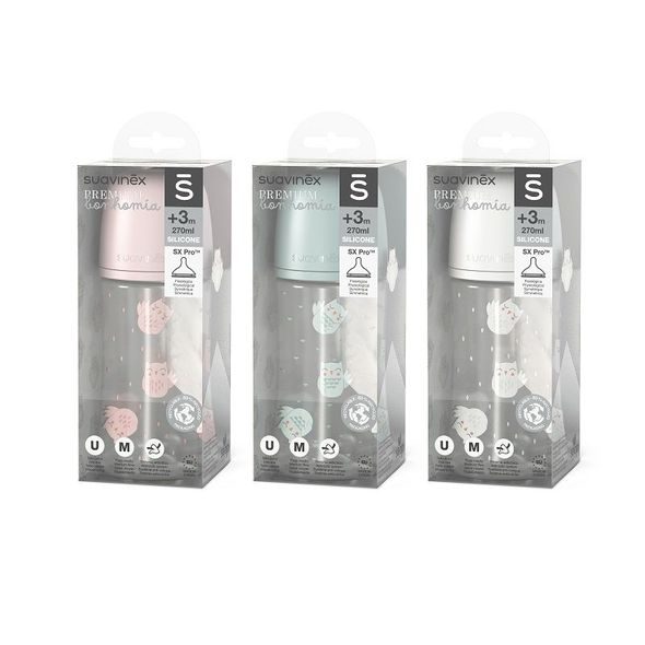 SUAVINEX SUAVINEX | LÁHEV BONHOMIA 270 ML FYZIOLOGICKÁ SX PRO +3 MF - KOJENECKÉ LAHVE - KRMENÍ