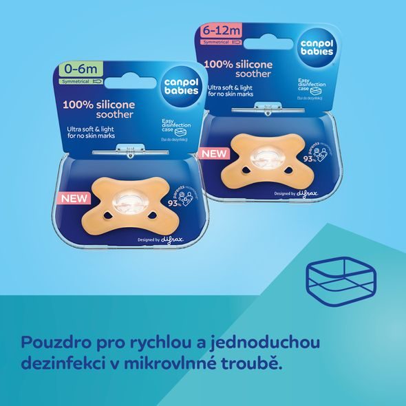 CANPOL BABIES DUDLÍK 100% SILIKONOVÝ SYMETRICKÝ 6-12M 1KS BÍLÝ - ŠIDÍTKA A DOPLŇKY - KRMENÍ