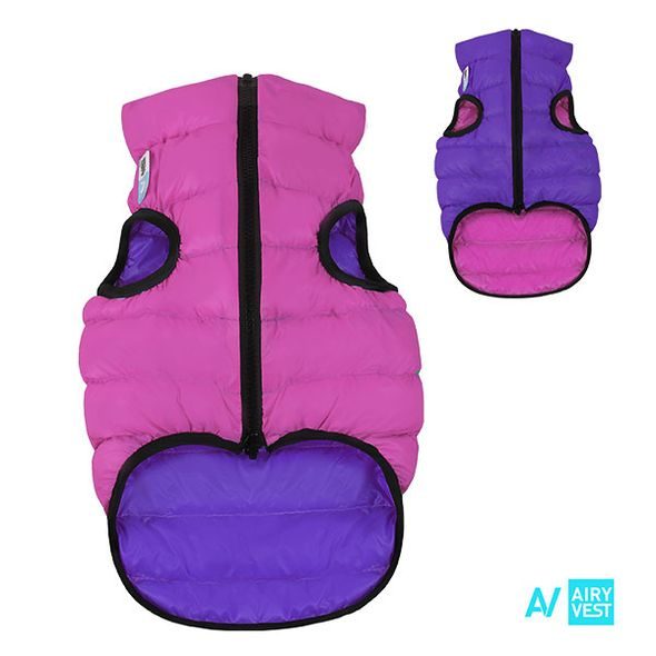 AIRY VEST BUNDA PRO PSY RŮŽOVÁ/FIALOVÁ L 55 - OBLEČKY DO ZIMY PRO PSY - CHOVATELSKÉ POTŘEBY MALVÍKZOO