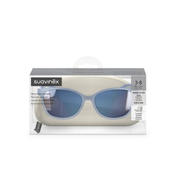 SUAVINEX DĚTSKÉ BRÝLE POLARIZOVANÉ S POUZDREM 2024 - 3-8 LET - MODRÉ - SLUNEČNÍ BRÝLE - PRO DĚTI