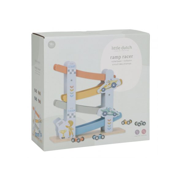 LITTLE DUTCH ZÁVODNÍ DRÁHA S AUTÍČKY DŘEVĚNÁ BLUE - LITTLE DUTCH - PRO DĚTI