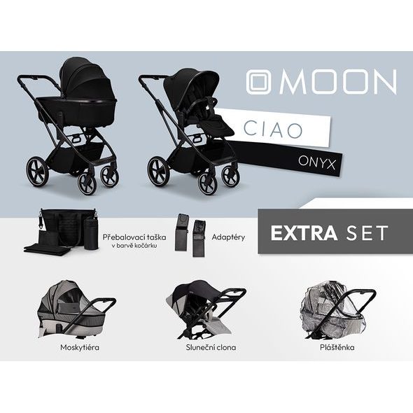 MOON CIAO EXTRA SET - ONYX - KOMBINACE S PŘÍSLUŠENSTVÍM - KOČÁRKY A PŘÍSLUŠENSTVÍ