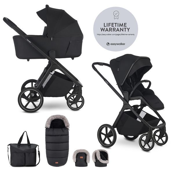 EASYWALKER SET KOČÁREK 2V1 ZOEY GO CHESTNUT BROWN XXL LIMITED S PŘÍSLUŠENSTVÍM - DVOJKOMBINACE - KOČÁRKY A PŘÍSLUŠENSTVÍ