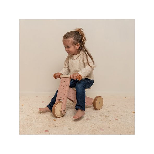 LITTLE DUTCH ODRÁŽEDLO TŘÍKOLKA DŘEVĚNÁ PINK - DĚTSKÁ ODRÁŽEDLA - PRO DĚTI