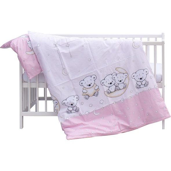 SCARLETT DĚTSKÁ POSTÝLKA S KOMPLETNÍ VÝBAVOU SCARLETT TORO 120 X 60 CM - RŮŽOVÁ - DŘEVĚNÉ POSTÝLKY - SPINKÁNÍ