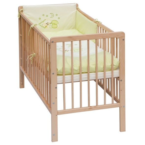 SCARLETT SOUPRAVA DO POSTÝLKY 6-DÍLNÁ MĚSÍČEK ZELENÁ 100X135CM - POVLEČENÍ DO POSTÝLKY - SPINKÁNÍ