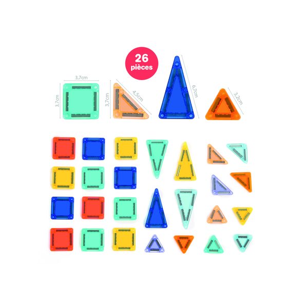 LUDI MAGNETICKÁ STAVEBNICE MINI 26 KS - MAGNETICKÉ HRAČKY - PRO DĚTI