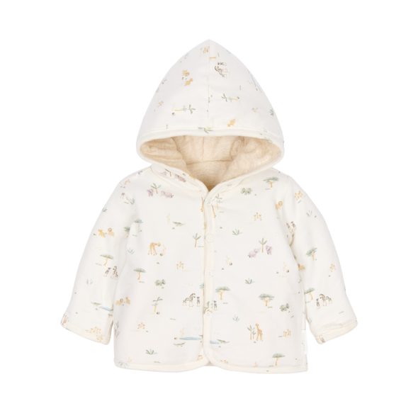 LITTLE DUTCH KABÁTEK OBOUSTRANNÝ SAFARI FRIENDS VANILLA VEL. 62 - KABÁTKY, MIKINKY - PRO DĚTI