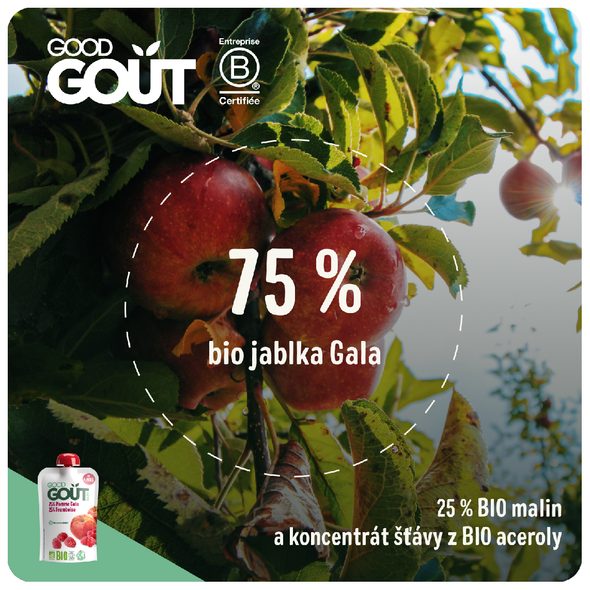 GOOD GOUT BIO JABLKO S MALINOU 120 G - OVOCE/DEZERTY - KRMENÍ