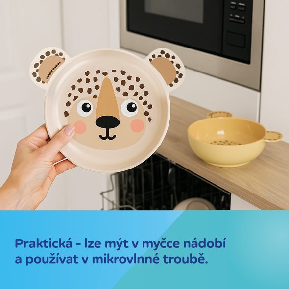 CANPOL BABIES MISKA S UŠIMA A PŘÍSAVKOU BABIESBOO 400 ML BÉŽOVÁ - MISKY, TALÍŘKY A PODLOŽKY - KRMENÍ
