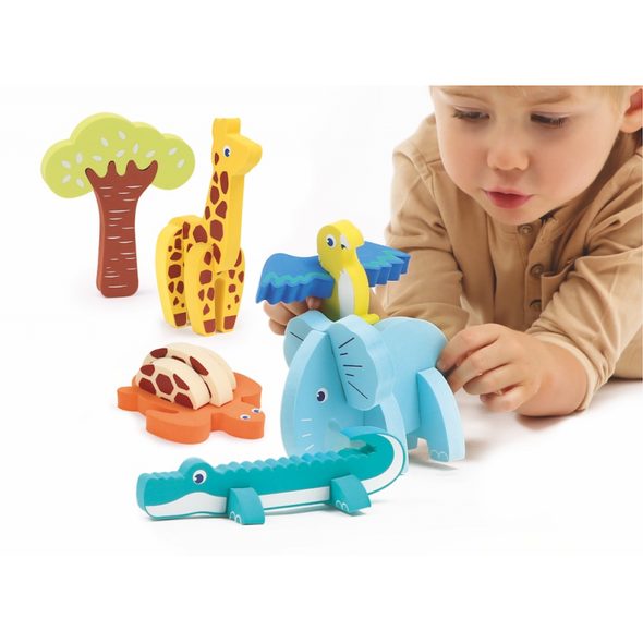 LUDI PUZZLE PĚNOVÉ 3D ZVÍŘÁTKA - VKLÁDÁNÍ TVARŮ - PRO DĚTI