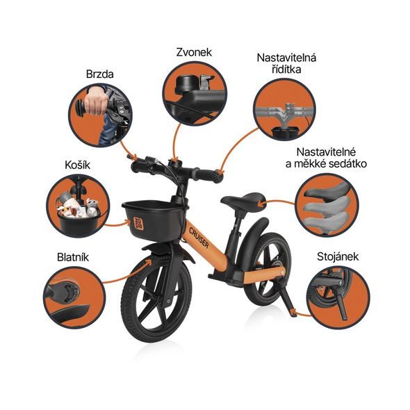 ZOPA ODRÁŽEDLO CRUISER S BRZDOU - DĚTSKÁ KOLA ODRÁŽECÍ - NOŠENÍ & SPORT