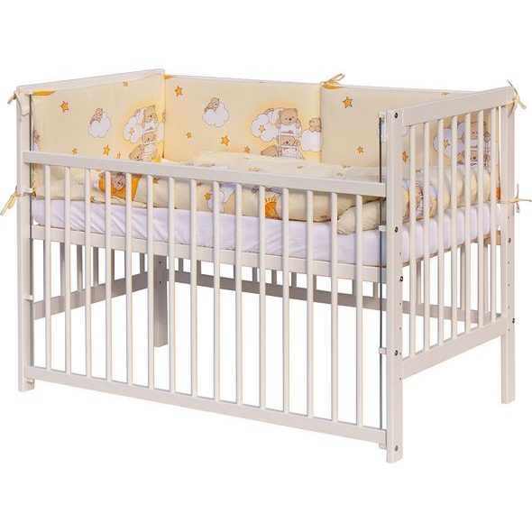 SCARLETT DĚTSKÁ POSTÝLKA S KOMPLETNÍ VÝBAVOU SCARLETT 120 X 60 CM - MRÁČEK - BÉŽOVÁ - DŘEVĚNÉ POSTÝLKY - SPINKÁNÍ