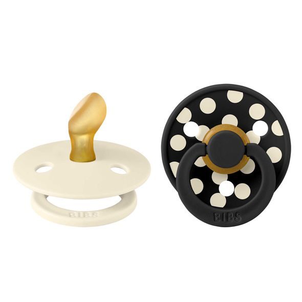 BIBS STUDIO COLOUR POLKA ANATOMICKÉ DUDLÍKY Z PŘÍRODNÍHO KAUČUKU 2KS - VELIKOST 1 - ŠIDÍTKA A DOPLŇKY - KRMENÍ