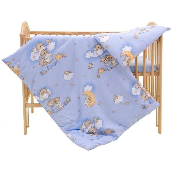 SCARLETT DĚTSKÉ POVLEČENÍ 2-DÍLNÉ MRÁČEK MODRÉ 90X120CM - POVLEČENÍ DO POSTÝLKY - SPINKÁNÍ