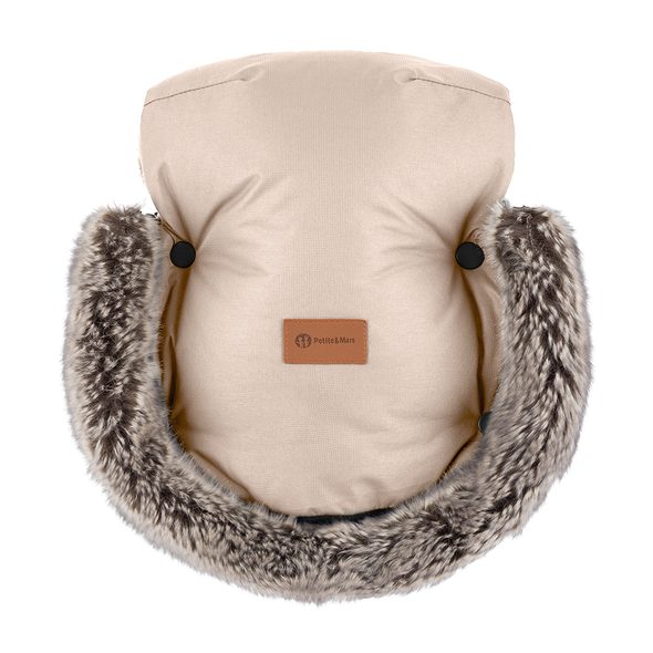 PETITE&MARS RUKÁVNÍK / RUKAVICE FURRY ELEGANT CARAMEL - RUKÁVNÍKY NA KOČÁREK - KOČÁRKY A PŘÍSLUŠENSTVÍ