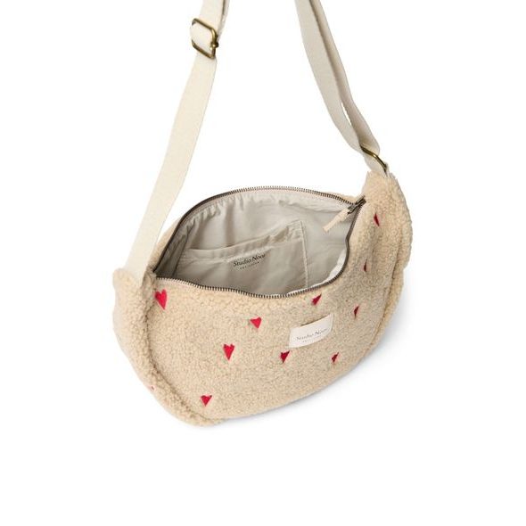 STUDIO NOOS PUFFY ADULT FANNY KABELKA ECRU HEARTS - ORGANIZÉRY A KOŠÍKY - KOČÁRKY A PŘÍSLUŠENSTVÍ