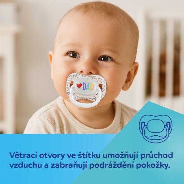 CANPOL BABIES DUDLÍK SVÍTÍCÍ SILIKONOVÝ SYMETRICKÝ LOVE MUM&DAD 0-6M 2KS - ŠIDÍTKA A DOPLŇKY - KRMENÍ