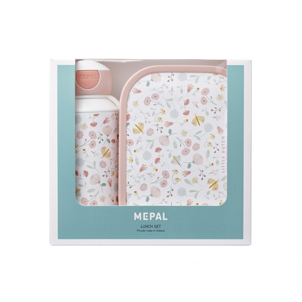 LITTLE DUTCH SVAČINOVÝ SET (LÁHEV 400ML+BOX) KVĚTINY A MOTÝLI - KRABIČKY NA SVAČINU - KRMENÍ