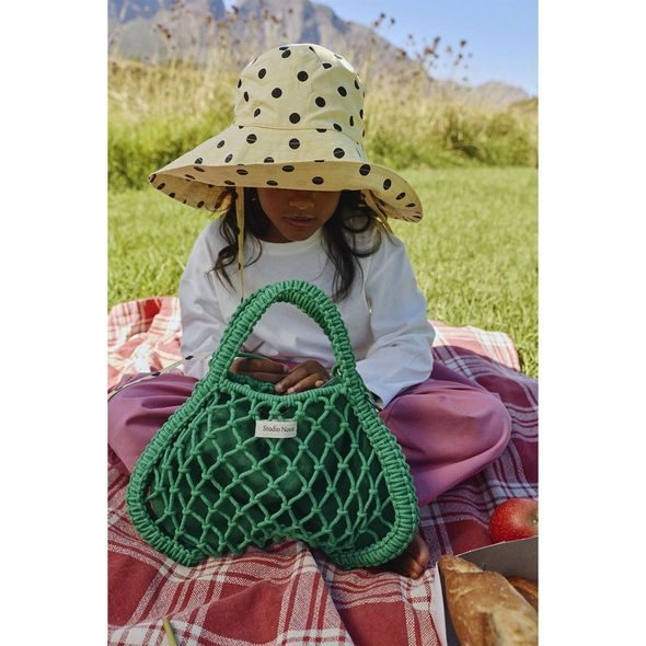 STUDIO NOOS MACRAME MINI HAND BAG GREEN & BLUE YELLOW SÍŤKA - DOPLŇKY - PRO MAMINKY