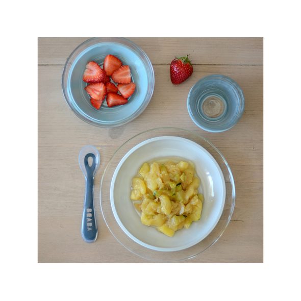 BEABA JÍDELNÍ SADA SKLENĚNÁ S PŘÍSAVKAMI JUNGLE - MISKY, TALÍŘKY A PODLOŽKY - KRMENÍ