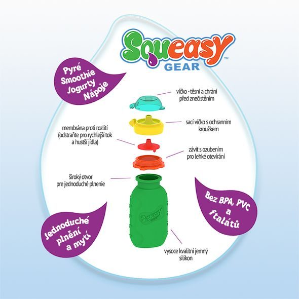 SQUEASY GEAR SILIKÓNOVÁ KAPSIČKA 104 ML - KAPSIČKY NA JÍDLO - KRMENÍ