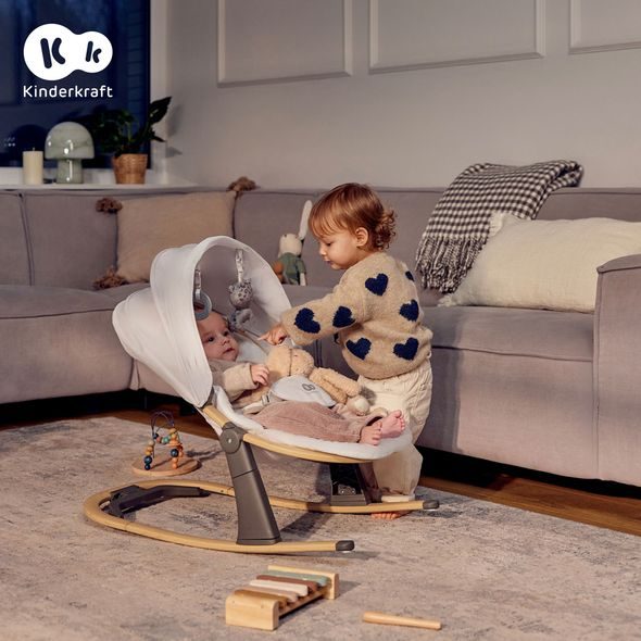 KINDERKRAFT LEHÁTKO ELSU GREY, DO 9KG - LEHÁTKA A HOUPADLA - SPINKÁNÍ