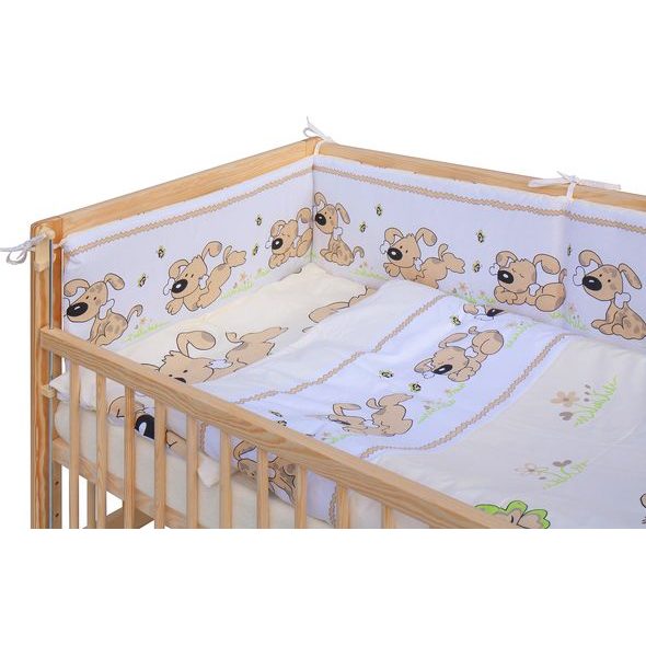 SCARLETT DĚTSKÁ POSTÝLKA S KOMPLETNÍ VÝBAVOU SCARLETT 120 X 60 CM - JAPY - BÉŽOVÁ - DŘEVĚNÉ POSTÝLKY - SPINKÁNÍ