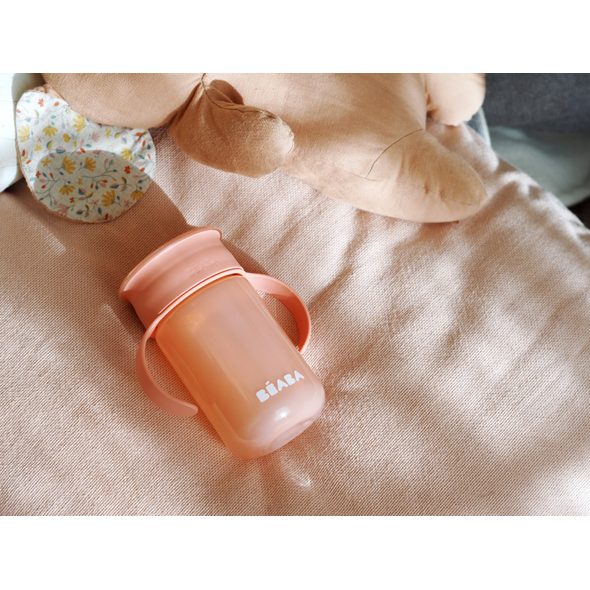 BEABA HRNEK TRÉNOVACÍ 360° PINK 340 ML 12M+ - DĚTSKÉ HRNEČKY - KRMENÍ
