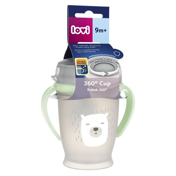 LOVI HRNÍČEK 360 JUNIOR 250ML S ÚCHYTY BUDDY BEAR - DĚTSKÉ HRNEČKY - KRMENÍ