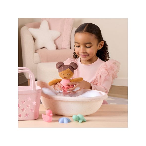 LULLA BABY PANENKY PLYŠOVÉ DO VANY V KOŠÍKU PINK - HRAČKY DO VANY - PRO DĚTI