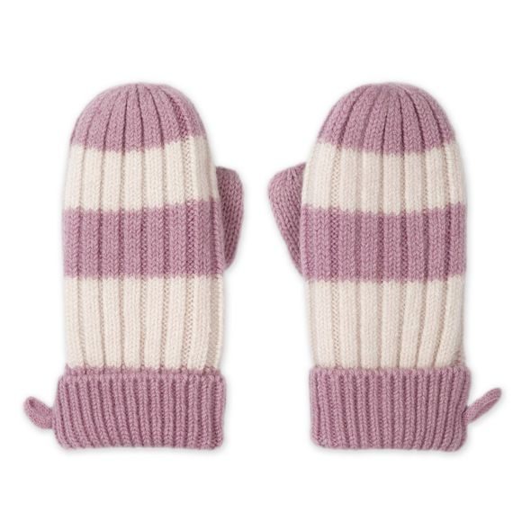 LODGER RUKAVICE STRIPE MERINO MAUVE VEL. 1 - 2 ROKY - RUKAVIČKY, ŠÁTKY, NÁKRČNÍKY - PRO DĚTI