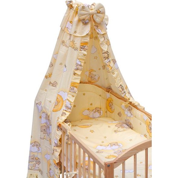 SCARLETT POSTÝLKA 120X60CM S KOMPLETNÍ VÝBAVOU SCARLETT MRÁČEK BÉŽOVÁ - DŘEVĚNÉ POSTÝLKY - SPINKÁNÍ