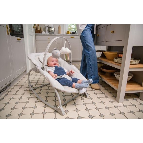 MOMI VIBRAČNÍ LEHÁTKO S MELODIEMI MOMI LAPIS SVĚTLE ŠEDÉ - LEHÁTKA A HOUPADLA - SPINKÁNÍ