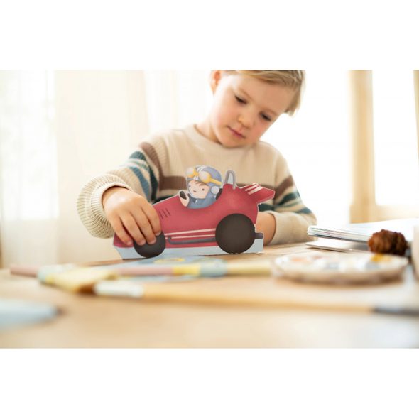 LITTLE DUTCH KNIHA S VYSTŘIHOVACÍMI AUTY JIM - VÝTVARNÉ POMŮCKY A HRAČKY - PRO DĚTI