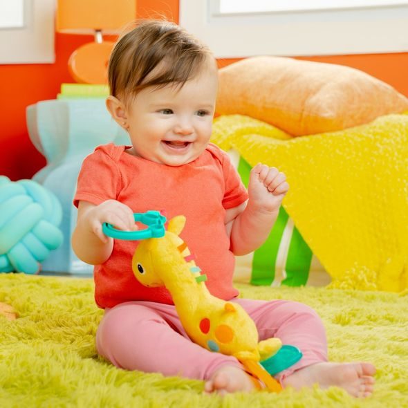 BRIGHT STARTS CHRASTÍTKO/KOUSÁTKO NA C KROUŽKU ŽIRAFA SAFARI SOOTHER™ 0M+ - KOUSÁTKA - PRO DĚTI