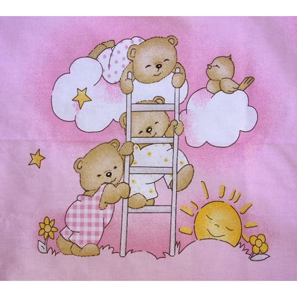 SCARLETT SOUPRAVA DO POSTÝLKY 4-DÍLNÁ MRÁČEK RŮŽOVÁ 90X120CM - POVLEČENÍ DO POSTÝLKY - SPINKÁNÍ